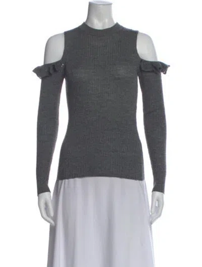 Pre-owned Creatures Of Comfort Mock Neck Long Sleeve Top In Gray