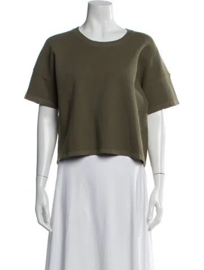 Pre-owned Creatures Of Comfort Nylon Crew Neck Crop Top In Green