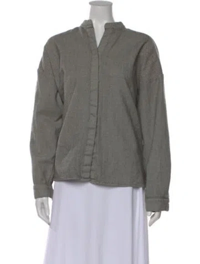 Pre-owned Creatures Of Comfort Patterned Long Sleeve Top In Gray