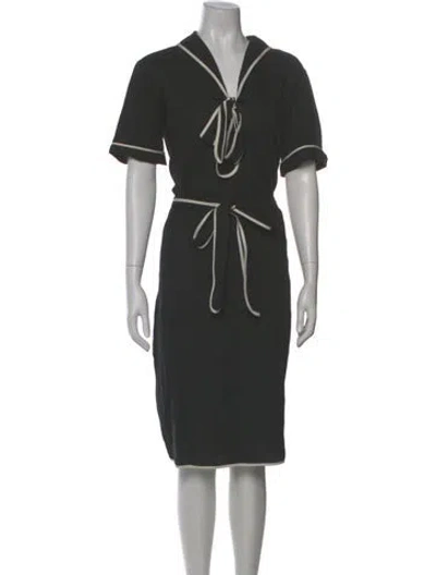 Pre-owned Creatures Of Comfort Patterned Midi Length Dress In Black