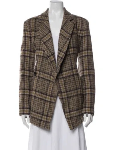 Pre-owned Creatures Of Comfort Plaid Print Blazer In Neutral