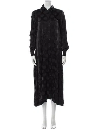 Pre-owned Creatures Of Comfort Polka Dot Print Long Dress In Black