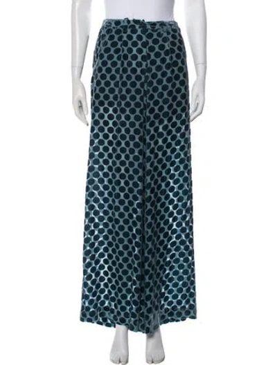 Pre-owned Creatures Of Comfort Polka Dot Print Wide Leg Pants In Blue