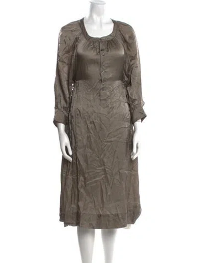 Pre-owned Creatures Of Comfort Scoop Neck Midi Length Dress In Gray