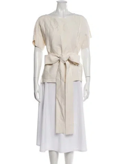 Pre-owned Creatures Of Comfort Silk Crew Neck Top In Neutral