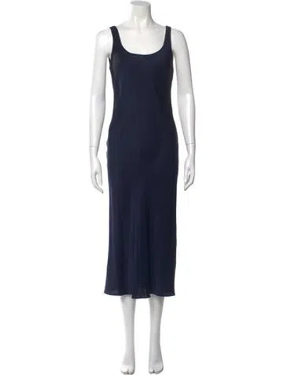 Pre-owned Creatures Of Comfort Silk Long Dress In Blue