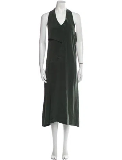 Pre-owned Creatures Of Comfort Silk Long Dress In Green