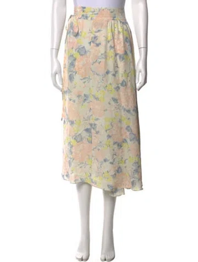 Pre-owned Creatures Of Comfort Silk Midi Length Skirt In White