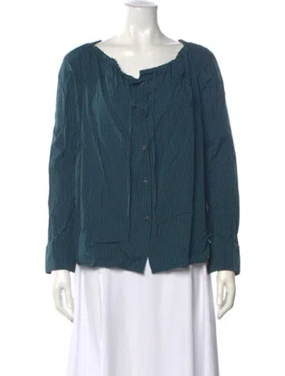 Pre-owned Creatures Of Comfort Striped Scoop Neck Blouse In Multi