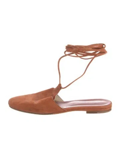 Pre-owned Creatures Of Comfort Suede Mules In Orange