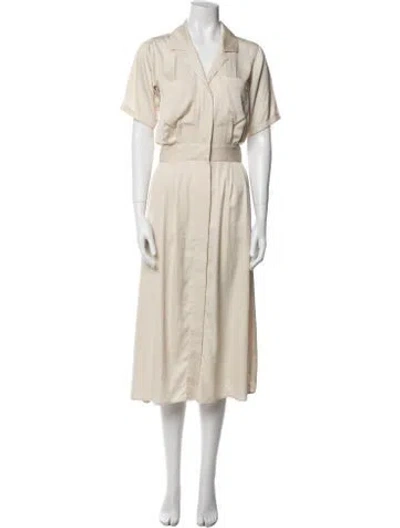 Pre-owned Creatures Of Comfort V-neck Long Dress In Neutral