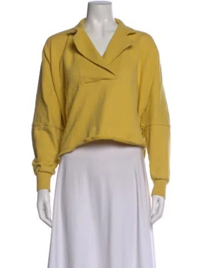 Pre-owned Creatures Of Comfort V-neck Long Sleeve Sweatshirt In Yellow