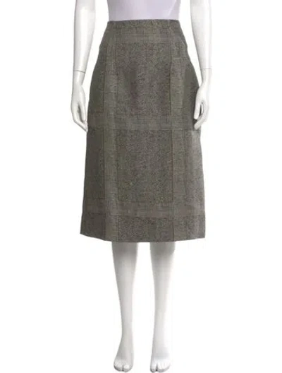 Pre-owned Creatures Of The Wind Plaid Print Knee-length Skirt In Brown