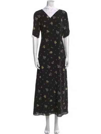 Pre-owned Creatures Of The Wind Silk Long Dress In Black