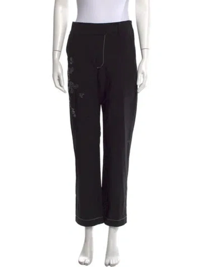 Pre-owned Creatures Of The Wind Virgin Wool Straight Leg Pants In Black