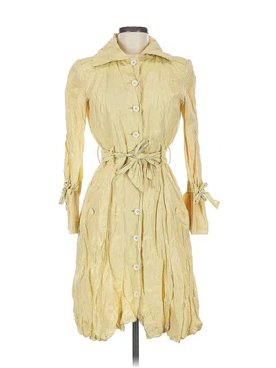 Pre-owned Credibility By Sheri Drobnick Trenchcoat In Yellow