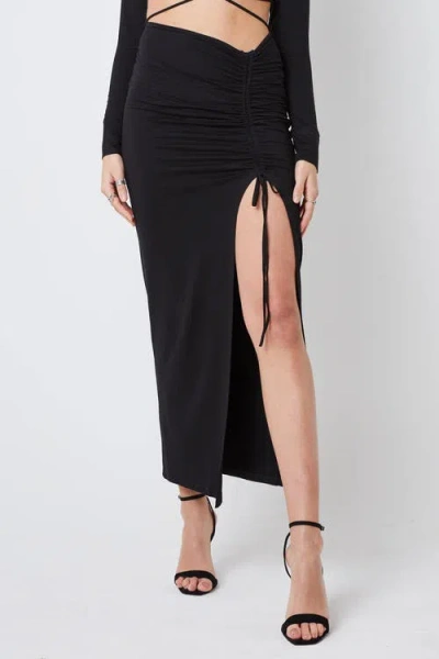 Creea The Label Side Slit Maxi Skirt In Black