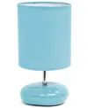 Creekwood Home 10.24" Traditional Mini Round Rock Table Lamp In Blue
