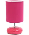 Creekwood Home 10.24" Traditional Mini Round Rock Table Lamp In Fuchsia,pink
