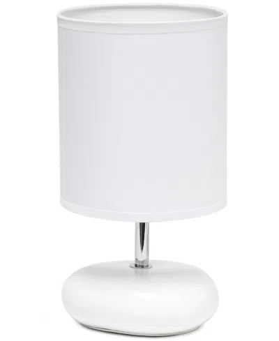 Creekwood Home 10.24" Traditional Mini Round Rock Table Lamp In White