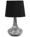 Creekwood Home 14.17" Patchwork Crystal Glass Table Lamp In Black