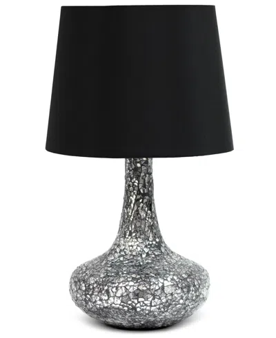 Creekwood Home 14.17" Patchwork Crystal Glass Table Lamp In Black