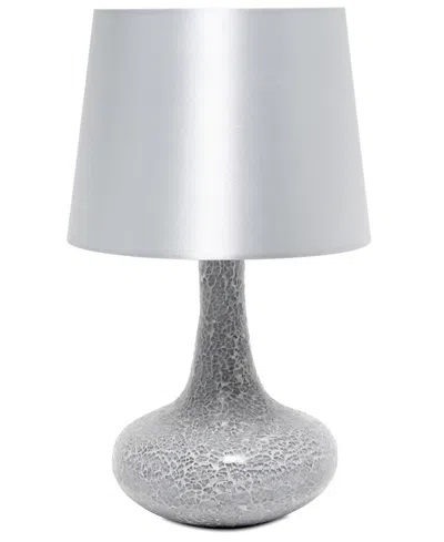 Creekwood Home 14.17" Patchwork Crystal Glass Table Lamp In Gray