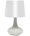 Creekwood Home 14.17" Patchwork Crystal Glass Table Lamp In White