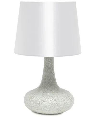 Creekwood Home 14.17" Patchwork Crystal Glass Table Lamp In White