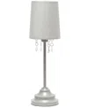 Creekwood Home 17.25" Contemporary Crystal Droplet Table Lamp In Gray