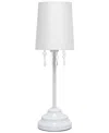 Creekwood Home 17.25" Contemporary Crystal Droplet Table Lamp In White