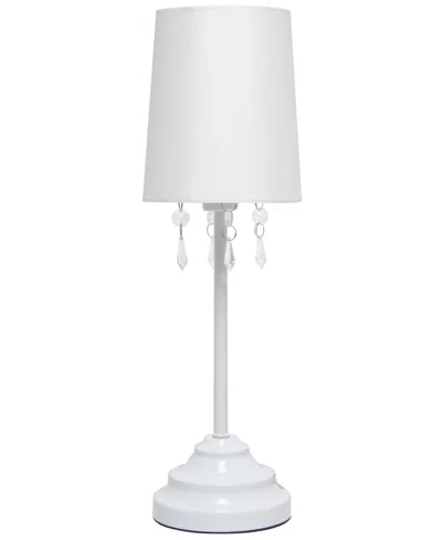Creekwood Home 17.25" Contemporary Crystal Droplet Table Lamp In White