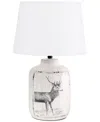 Creekwood Home 17.8" Ceramic Vintage Farmhouse Accent Table Lamp In White Wash