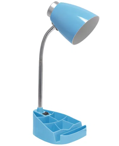 Creekwood Home 18.5" Flexible Gooseneck Organizer Desk Lamp In Blue