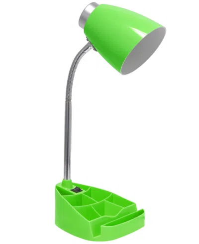 Creekwood Home 18.5" Flexible Gooseneck Organizer Desk Lamp In Green