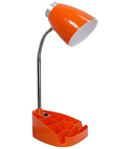 Creekwood Home 18.5" Flexible Gooseneck Organizer Desk Lamp In Orange