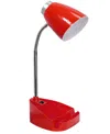 Creekwood Home 18.5" Flexible Gooseneck Organizer Desk Lamp In Red