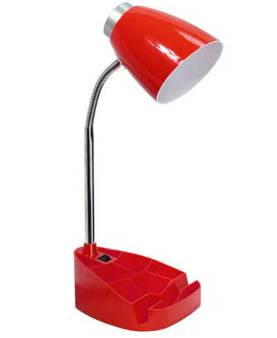Creekwood Home 18.5" Flexible Gooseneck Organizer Desk Lamp In Red