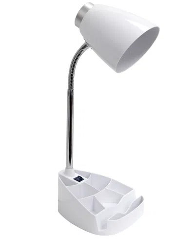 Creekwood Home 18.5" Flexible Gooseneck Organizer Desk Lamp In White