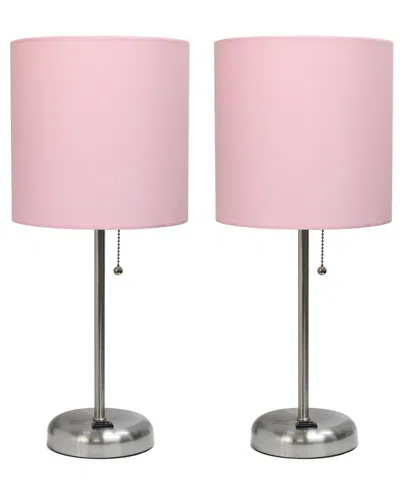 CREEKWOOD HOME 19.5" METAL OSLO CONTEMPORARY BEDSIDE DUO TABLE LAMP SET