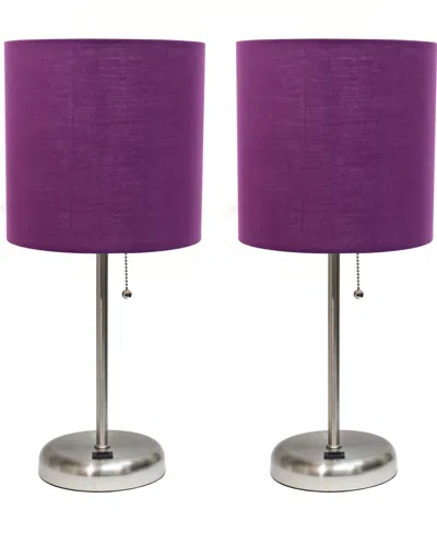 CREEKWOOD HOME 19.5" METAL OSLO CONTEMPORARY BEDSIDE DUO TABLE LAMP SET