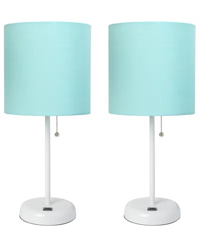 CREEKWOOD HOME 19.5" METAL OSLO CONTEMPORARY BEDSIDE DUO TABLE LAMP SET