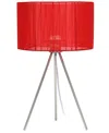 Creekwood Home 19.69" Contemporary Brushed Nickel Pedestal Table Lamp In Brushed Nickel,red