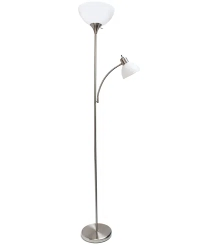 Creekwood Home Essentix 71.5" Tall Traditional 2 Light Mother Daughter Metal Floor Lamp In Brushed Nickel
