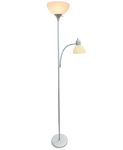 Creekwood Home Essentix 71.5" Tall Traditional 2 Light Mother Daughter Metal Floor Lamp In Silver
