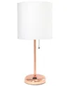 Creekwood Home Oslo 19.5" Contemporary Bedside Power Outlet Base Standard Metal Table Desk Lamp In Multi