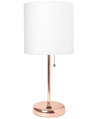 Creekwood Home Oslo 19.5" Contemporary Bedside Usb Port Feature Standard Metal Table Desk Lamp In Multi