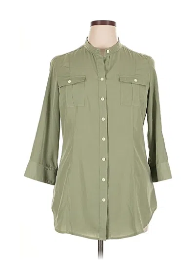 Pre-owned Cremieux 3/4 Sleeve Blouse In Green