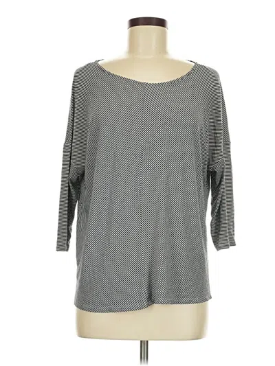 Pre-owned Cremieux 3/4 Sleeve Top Gray Boatneck Tops