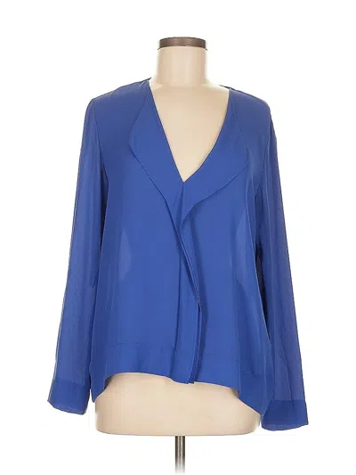 Pre-owned Cremieux Long Sleeve Blouse In Blue